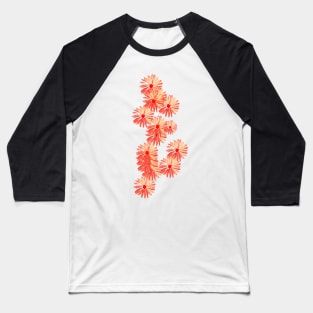Flower daisy pattern cute red pink Baseball T-Shirt